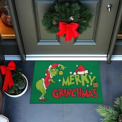 Tapete De Porta Capacho Divertido Merry Grinchmas Ca954