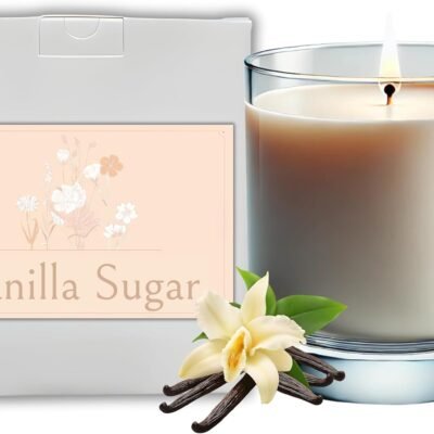 Vela Aromática Perfumada Baunilha | Fragrância Intensa – Premium | Cera de Coco e Soja | 55+ Horas de Queima | 250gr – Vanilla Sugar