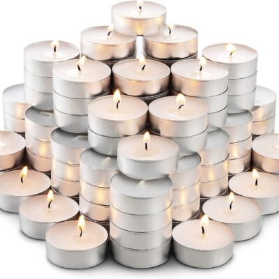 Kit de mini Velas Decorativas Flutuantes TeaLights Candles sem Cheiro, Rechaud Branca Prime – escolha a quantidade!! (100)