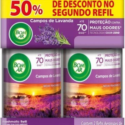 Aromatizador de Ambiente Bom Ar Automático Aerossol Freshmatic Refil na 2ª Unidade Campos de Lavanda