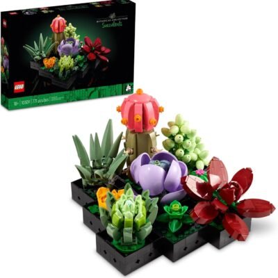 LEGO® Suculentas 10309 Kit de Construção de Decoração de Plantas para Adultos; Construir uma Peça de Exposição de Suculentas para a Casa ou Escritório (771 peças)