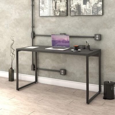 Mesa Escrivaninha Industrial 135cm Trevalla Kuadra ME135-E10 Preto Onix