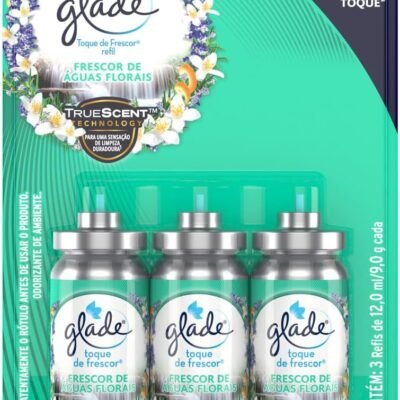 Glade Aromatizador de Ambiente Toque de Frescor Refil Frescor de Águas Florais Leve 3 Pague 2 unidades com 12ml cada