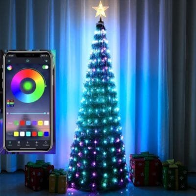 Pisca Pisca Natal 10mt 100 Leds 6 funções Smart Bluetooth Controle Remoto Prova de Agua USB