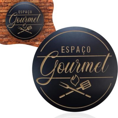 Quadro Espaço Gourmet Decorativo Para Área De Churrasco Mdf (Preto)