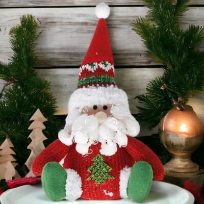 Boneco Papai Noel Boneco de Neve Sentado Lindo Decoração Natalina Pelúcia (PAPAI NOEL PELUCIA SENTADO)