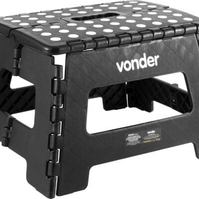 Vonder Banqueta Plástica Dobrável Preta Altura 220 Mm