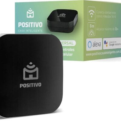 Smart Controle Universal Wi-Fi Positivo Casa Inteligente, All-in-One, Controle Pelo Celular ou Comando de Voz, Infravermelho, Rede 2.4 GHz, Bivolt – Compatível com Alexa