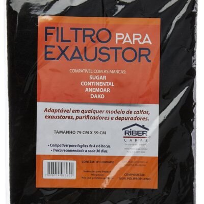 FILTRO PARA EXAUSTOR UNIVERSAL, RIBERCAPAS, PRETO