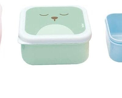 Kit com 3 Potes Infantis, Resistente e Colorido, BUBA (Rosa)