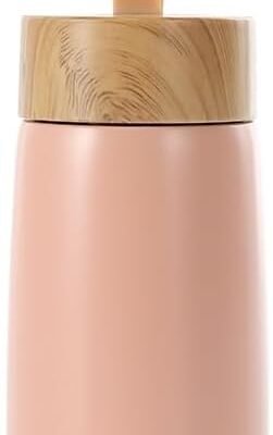 Garrafa Térmica Inox 250ml Tampa Bambu Alça Clean Mini Enjoy Escola Feminina(ROSA)