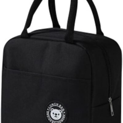 Bolsa Térmica Lancheira Marmiteira Reutilizável Trabalho Masculina Feminina Academia Prova de Vazamentos (Preto)