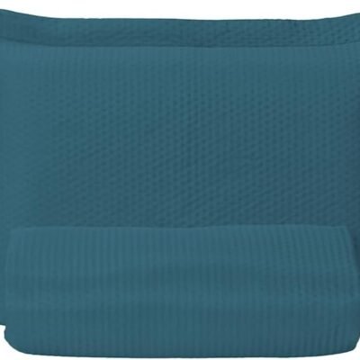 Cobre Leito Colcha Siena Dupla Face e Toque Macio Tamanhos Para Cama de Solteiro, Cama Casal Padrão, Cama Queen e Cama King Qualidade e Sofisticação (Azul, Solteiro(220x160cm))