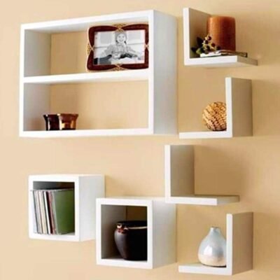 Kit 7 Peças Nichos Cubo Prateleira Mdf Branco