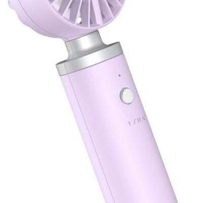 EZRA Mini Ventilador de Mao Portatil Recarregavel Tipo C, 8 Horas, Super Silencioso 3 Velocidades Super Potente para Deslocamento, Atividades ao Ar Livre e Viagens, Roxo