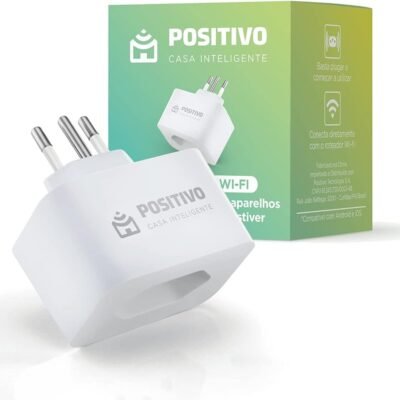 Smart Plug Wi-Fi 10A/1000W, Positivo Casa Inteligente, Ligue ou Desligue seus Eletrodomésticos Através do Celular, Compatível com Alexa