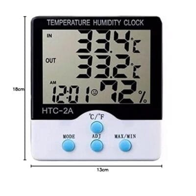 Termômetro Medidor Temperatura Umidade Interno e Externo com Higrômetro HTC-2A