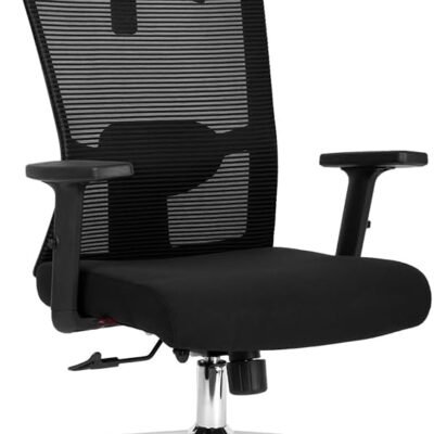 Cadeira Escritório Ergonomica DT3 Maya com revestimento Mesh + Tecido, apoio de cabeça 3D, braços 2D, apoio lombar almofadado com ajuste manual, suporta até 120kg e altura máx. de 1,75m(Black)