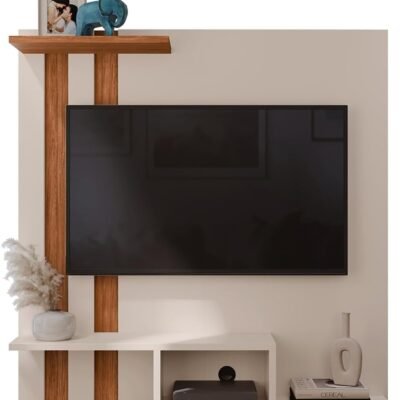 Painel Para TV 32 Polegadas Com 2 Nichos – GKMOVEIS OFF WHITE