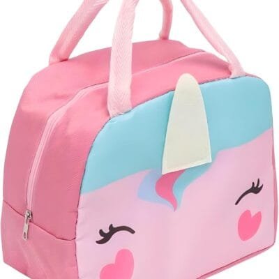Lancheira Térmica Infantil Com Estampas de Animais 3D Bolsa Térmica Impermeável Marmita Escolar (Unicórnio)