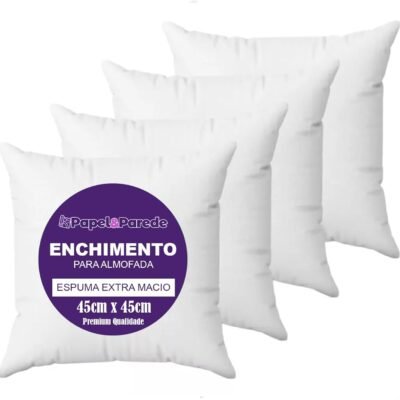 Kit 4 Refil Enchimentos para Almofadas Espuma Ultramacio 45x45cm – Conforto e Maciez para Sala e Quarto