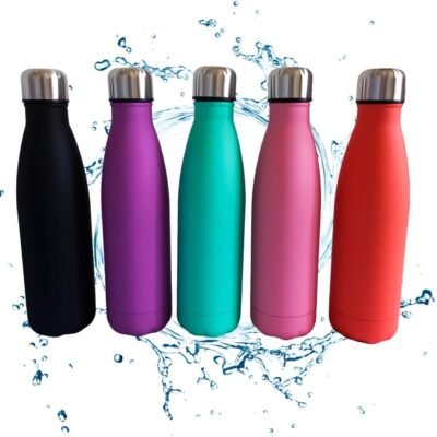 Garrafa De Água Portatil Inox Térmica Squeeze Com Camada Dupla Para Academia Esporte 500 ML Quente Frio UTIMAIS+ (Rosa)