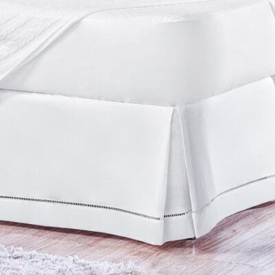 Saia Para Cama Box King Size Ponto Palito Percal 180 Fios (Branco)