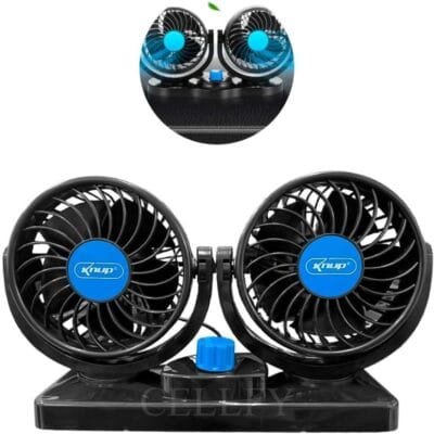 Ventilador Automotivo Duplo 24V Ajustável Forte 2 Velocidade