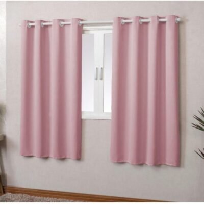 Cortina Blackout Tecido 2,70×1,70 Casa Sala E Quarto Corta Luz Indicado para Varão até 2,00 metros (Rosa)