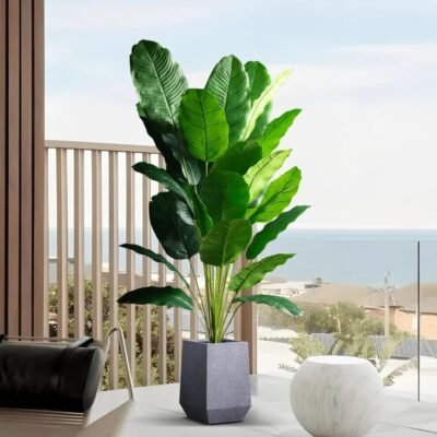 Planta Artificial Realista Estrelicia, Folhas de Bananeira, 88 cm Altura, 24 folhas, Plantas para Decoração de Casa, Escritório, Cozinha, Sala De Estar (Planta 88cm – 24 Folhas)