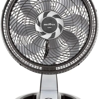 Ventilador Britânia BVT480, Titanium, 220V, 3 velocidades, 47cm, Hélice 8 pás, Classificação energética A, Super silencioso, 2 em 1 – Mesa ou Parede Potência 160W