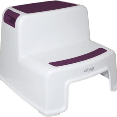 Clingo Escada Infantil Antiderrapante Dois Degraus Infantil Resistente Menino Menina/Escadinha Criança Banheiro Pia Assento Sanitario Vaso/Suporta até 80kg (Rosa)