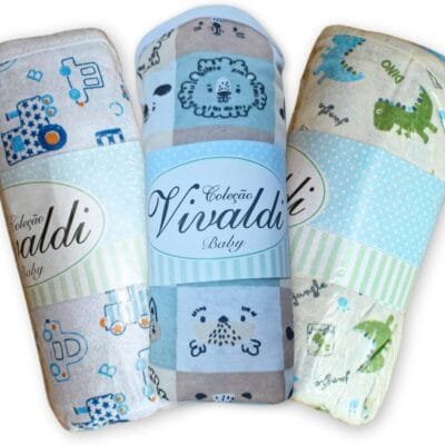 Kit 3 Lençol de Berço Com Elástico + 3 Fronhas Estampado 100% Algodão Menino Menina Americano (Azul)