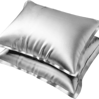 Fronhas de Cetim Kit com 2 Peças Luxuosas e Macias 4 Abas Capa Para Travesseiro 50x70cm Seda Cama de Casal Solteiro Em Oferta! (Cinza)