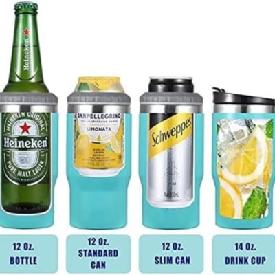 Copo Porta Cerveja Térmico Suporte Garrafa Térmica De Lata Latinha Latão Long Neck Aço Inox Refrigerador Isolado Isolador (Preto)