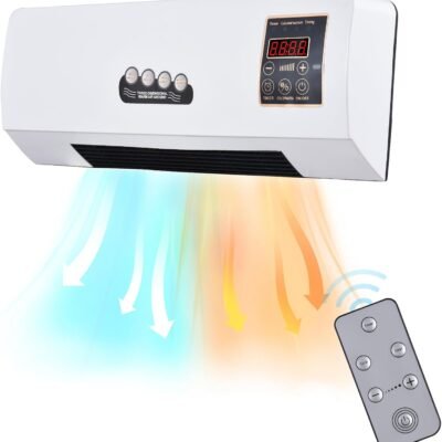 Combinação de e ar condicionado 1800 W 2 em 1 Função de temporização Aquecimento e resfriamento Ar condicionado elétrico montado na parede e ventilador com controle remoto para