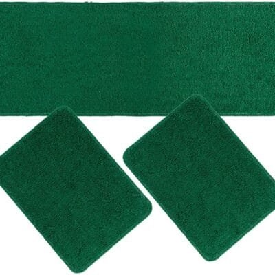 Jogo de Tapete para Cozinha Passadeira 3 Peças Antiderrapante Belo Cotton (Verde)
