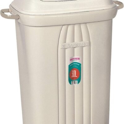 Lixeira Basculante Plástica, 30L, Branco, Sanremo