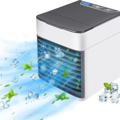 Ar-condicionado portátil, ventilador de refrigeração 4 em 1 multifuncional atualizado com 3 velocidades, mini refrigerador de ar pessoal USB para barraca de quarto