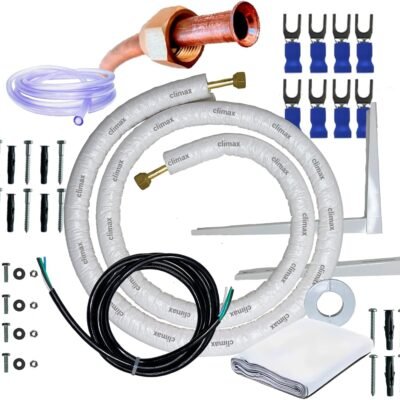 Kit Completo Para Instalação De Ar Condicionado Normal 7000 9000 Btus Inverter 9000 12000 Btus 100% Cobre 2m Com Suporte