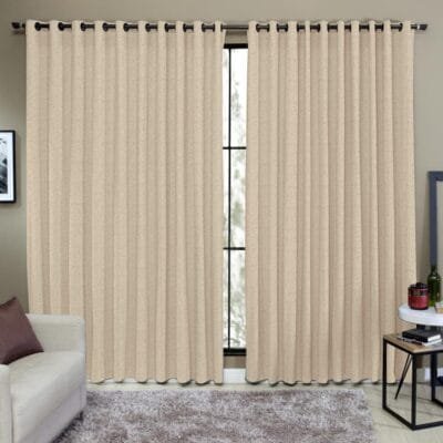 Cortina Tecido Rustico 3.00×2,50m Semi Blackout Sala e Quarto (Areia)