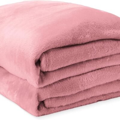 Cobertor Manta Anti-alérgica Microfibra Tamanhos Solteiro e Casal – Toque Aveludado, Leve, Lavável e Durável – Conforto Premium para Noites Frias (Rose, Casal(240x220cm))