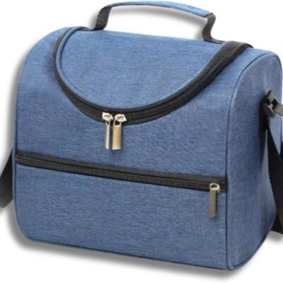 Bolsa Térmica Grande com Alça Ajustável, Lancheira Fitness, Ideal para Marmitas Lanches Frutas Bebidas, para Levar no Trabalho Passeio Academia Escola Faculdade, Qualidade Premium (Azul)