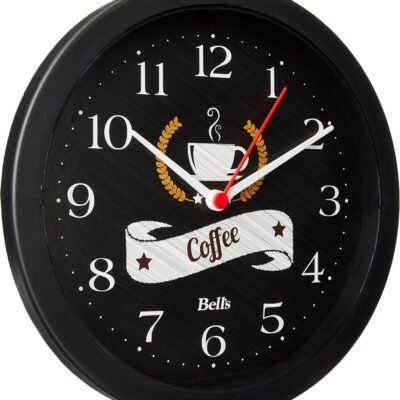 Relogio de Parede Redondo, Coffee, 21.7 cm, Preto, Bell´s