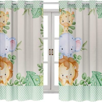 Cortina Infantil 2,00×1,50 para Meninos e Meninas (SAFARI AMIGUINHOS)