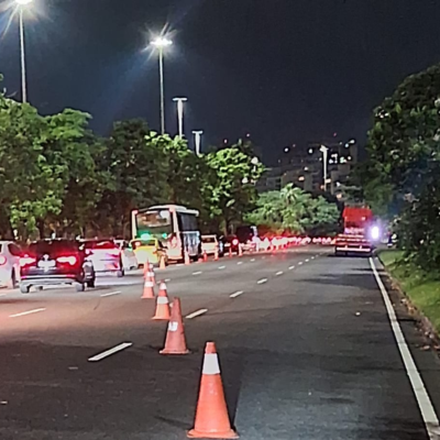 Interdição de Três Faixas do Aterro do Flamengo, Sentido Botafogo, Devido à Troca de Postes de Iluminação até 7/2.