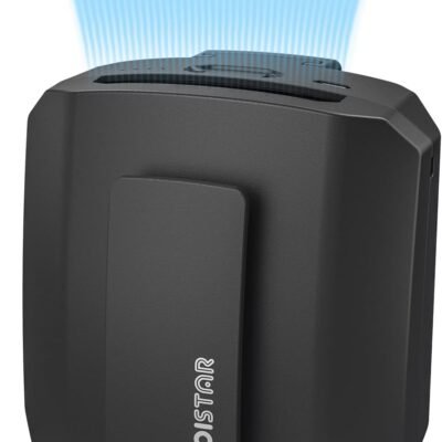 Mini ventilador de cinto portátil com clipe de cintura, 5000 mAh, ventilador de colar usável sem as mãos, máximo de 20 horas de tempo de trabalho, 3 velocidades, ventilador de resfriamento pessoal USB