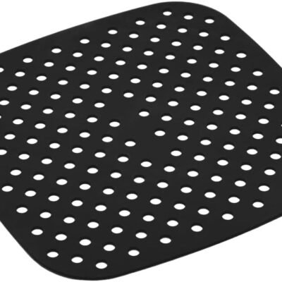 Tapete Protetor de Silicone para Air Fryer Quadrado Preto 18,5cm – Lyor