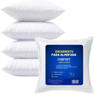 Almofadas Decorativas Para Sofá Cheias Kit 2 4 Unidades Fibra Siliconada Tamanho 45×45 (4)