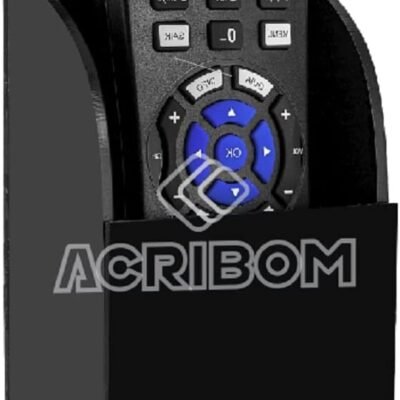 Suporte de Parede em Acrílico Preto Para 1 Controle Remoto de TV ou Ar Condicionado – Porta Controle Remoto – Acribom